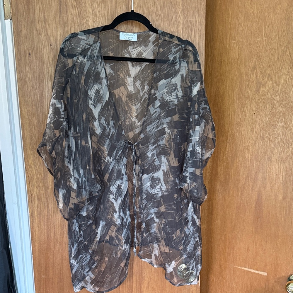 Elegant Sheer Brown Tunic Top